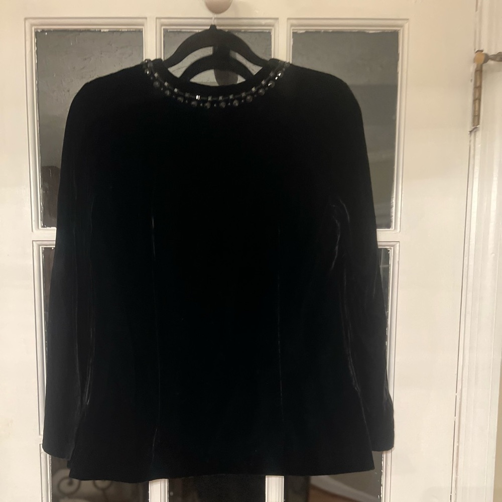 Vintage Talbots Black Velvet Holiday Top - Picture 4 of 5